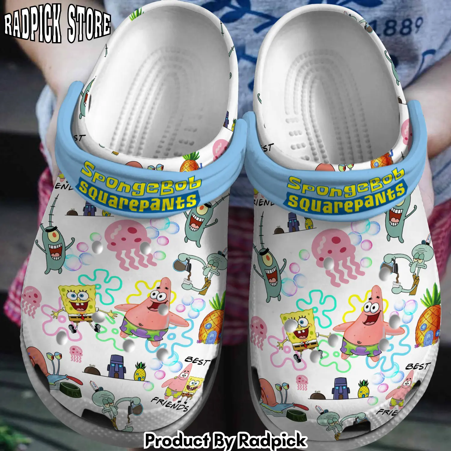 Radpick spongebob squarepants movie crocss crocband clogs shoes comfortable for men women and kids footwearelite exclusive srg rp6521318